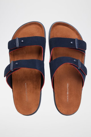 Mules en nubuck - Bleu marine