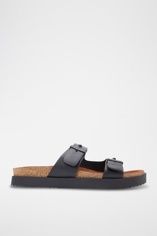 Mules en cuir nappa - Noir