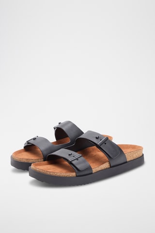 Mules en cuir nappa - Noir