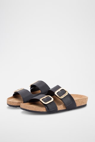 Mules en cuir nappa - Noir