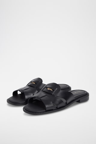 Mules en cuir - Noir