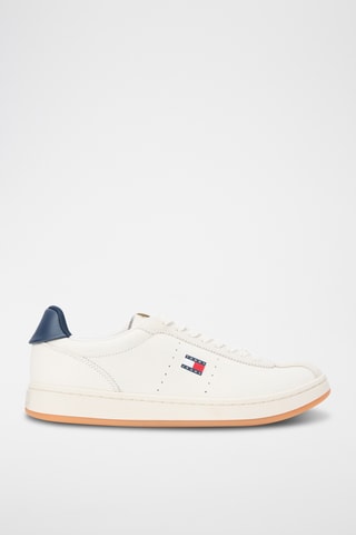 Baskets en cuir - Blanc et bleu marine