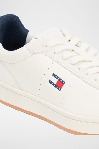 Baskets en cuir - Blanc et bleu marine