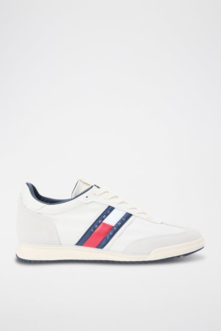 Baskets en cuir - Blanc et bleu marine