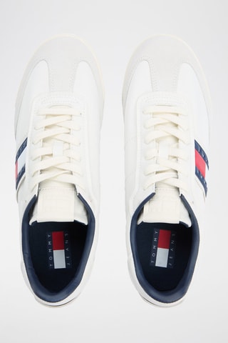 Baskets en cuir - Blanc et bleu marine