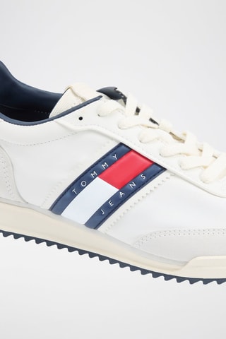 Baskets en cuir - Blanc et bleu marine