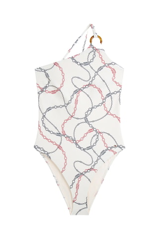 Maillot 1 pièce asymétrique - Blanc