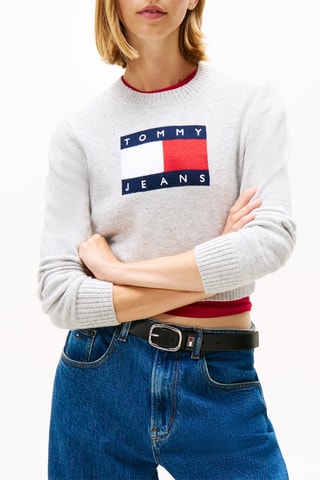 Pull court en coton biologique - Gris chiné
