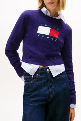 Pull court en coton biologique - Violet