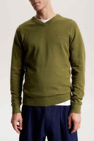 Pull en coton biologique et cachemire - Kaki