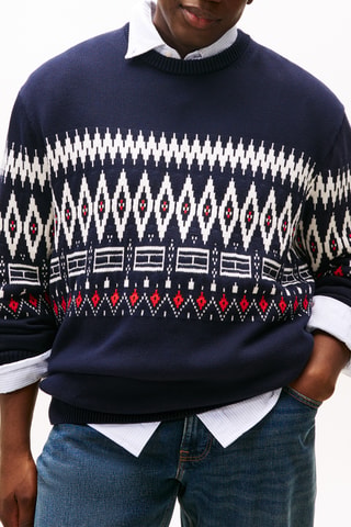 Pull en coton biologique - Bleu marine
