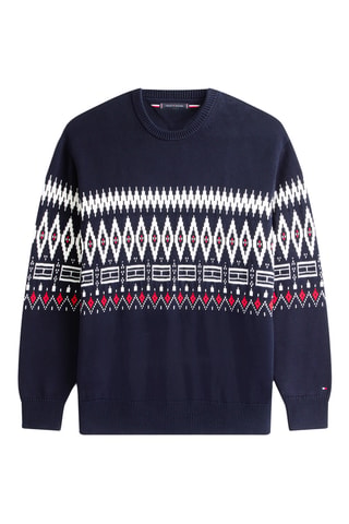 Pull en coton biologique - Bleu marine