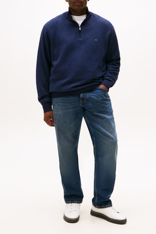 Pull en coton biologique et laine - Bleu marine