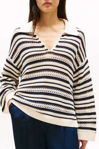 Pull relaxed en coton biologique - Beige
