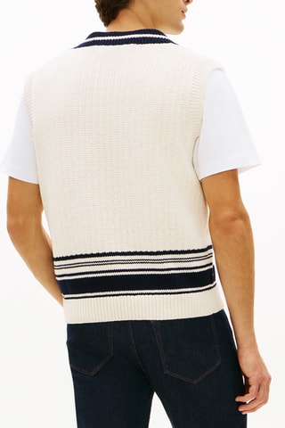Pull relaxed sans manches en coton biologique - Ivoire