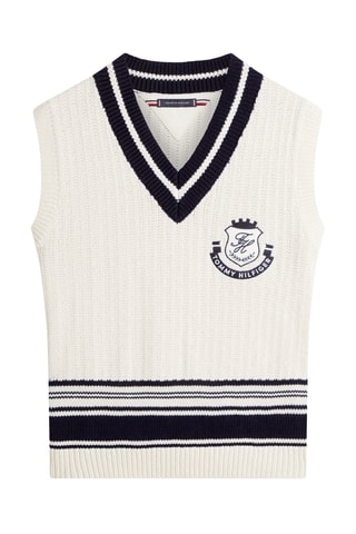Pull relaxed sans manches en coton biologique - Ivoire