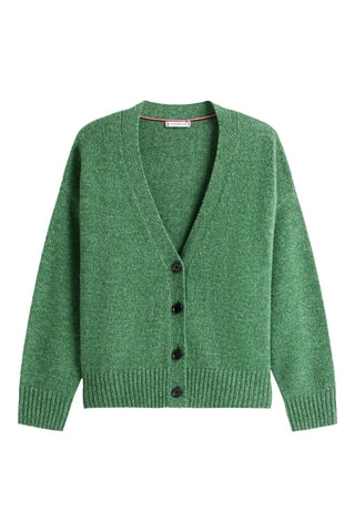 Gilet en laine et coton biologique - Vert chiné