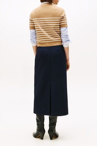 Gilet en coton biologique - marron clair et blanc