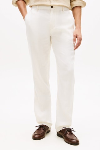 Chino straight en lin - Ivoire