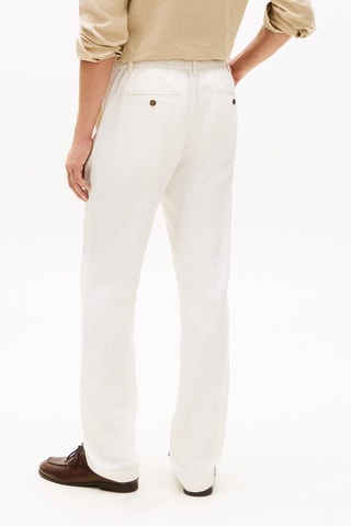 Chino straight en lin - Ivoire