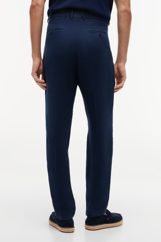 Pantalon en lin - Bleu marine