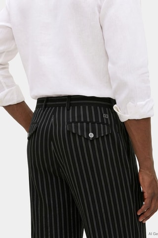 Pantalon relaxed en lin - Noir