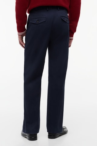 Pantalon regular en coton biologique - Bleu marine