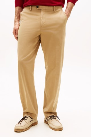 Pantalon regular en coton biologique - Beige