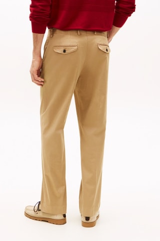 Pantalon regular en coton biologique - Beige