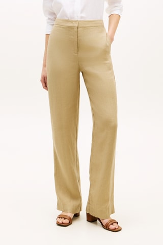 Pantalon straight en lin - Beige