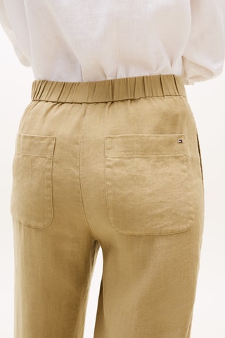 Pantalon straight en lin - Beige