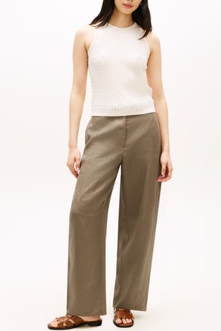 Pantalon en lin - Kaki