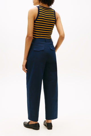 Chino droit en coton biologique - Bleu marine