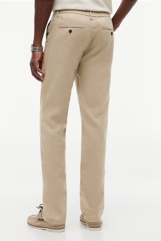 Chino straight en lin - Kaki