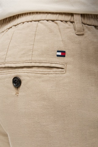Chino straight en lin - Kaki