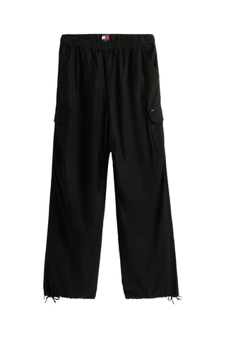 Pantalon cargo wide legs en lin - Noir