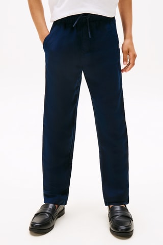 Pantalon relaxed en lin - Bleu nuit