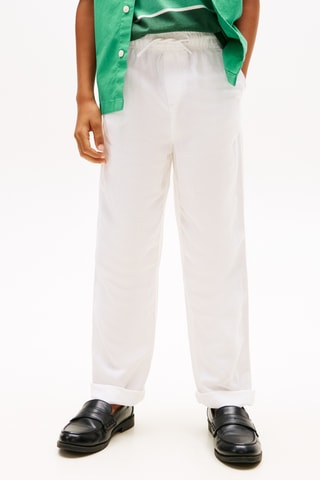 Pantalon relaxed en lin - Blanc