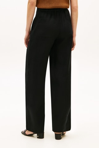 Pantalon straight en lin - Noir
