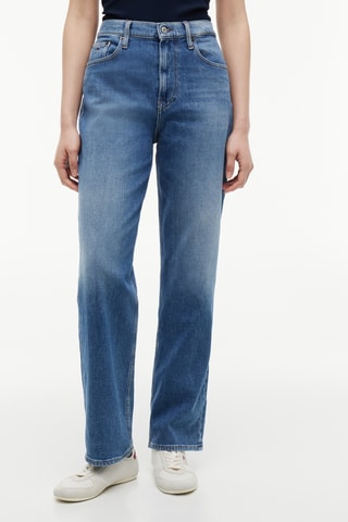 Jean slim taille haute - Bleu cobalt