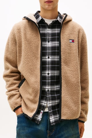 Veste de survêtement regular à capuche - Taupe