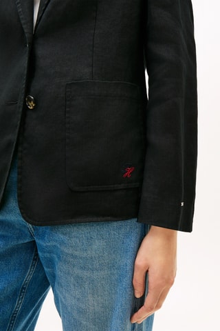 Veste en lin regular - Noir