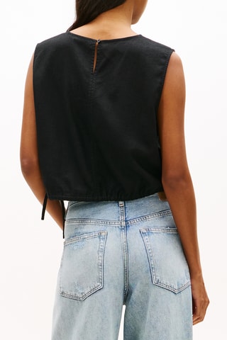 Top en lin biologique - Noir