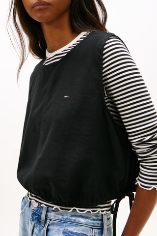 Top en lin biologique - Noir