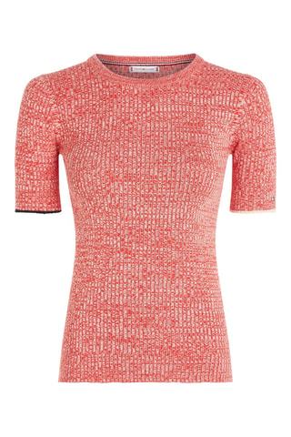 Top en coton biologique - Rouge chiné