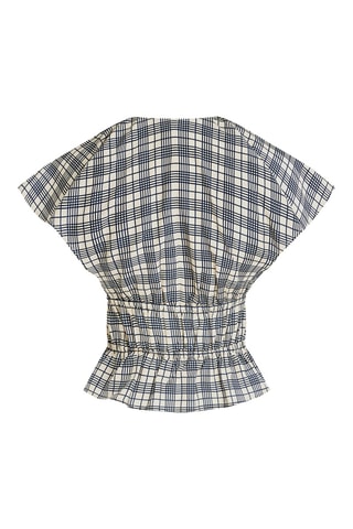Top en coton biologique - Gris clair et écru
