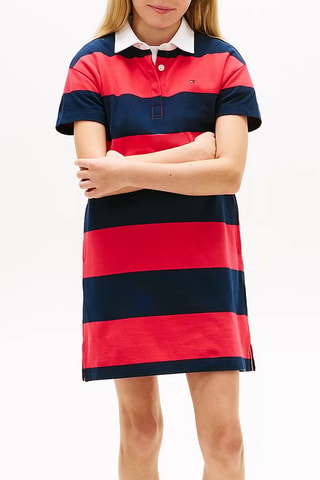 Robe polo - Bleu marine et rouge