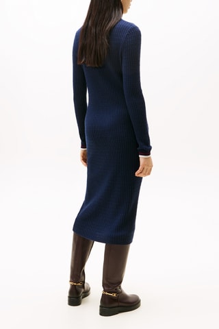Robe pull en laine et cachemire - Bleu marine