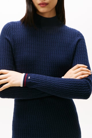 Robe pull en laine et cachemire - Bleu marine
