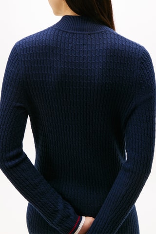 Robe pull en laine et cachemire - Bleu marine
